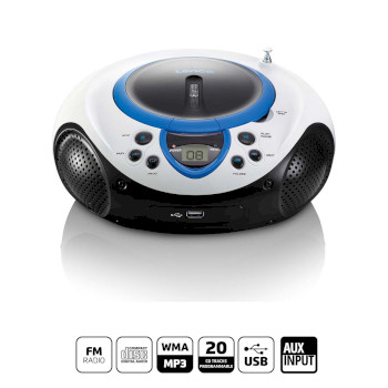 SCD-38 USBBLUE Draagbare fm-radio cd- en usb-speler blauw